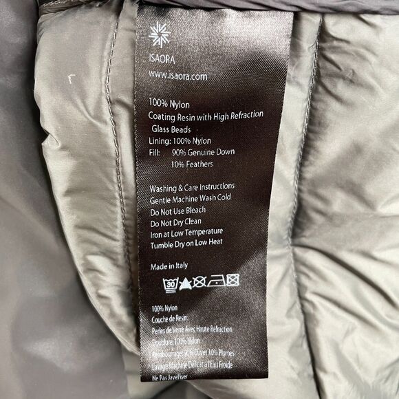 Kith x Isaora COA Down Crewneck Sweater Men L Gray Black Insulated Made in Italy - Picture 13 of 13